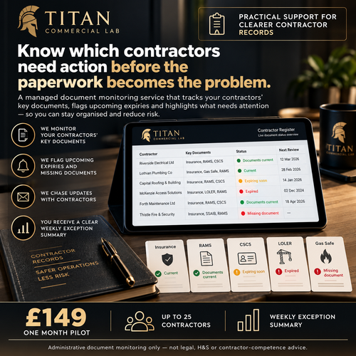 Contractor Compliance Watch managed document monitoring pilot