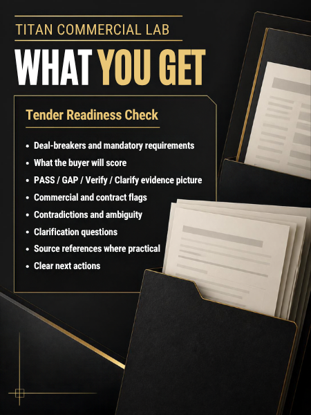 Titan Commercial Lab Tender Readiness Check — what you get